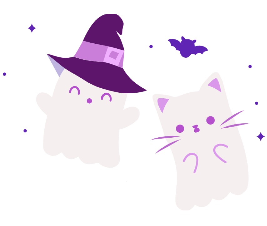 a ghost and a cat